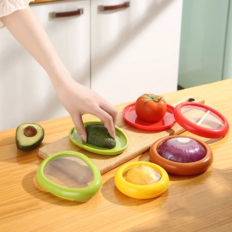 1/4pcs Kitchen Storage Box Fruit Vegetable Container Fresh Box Avocado Tomato Lemon Onion Fresh-Keeping Crisper Kitchen Gadgets