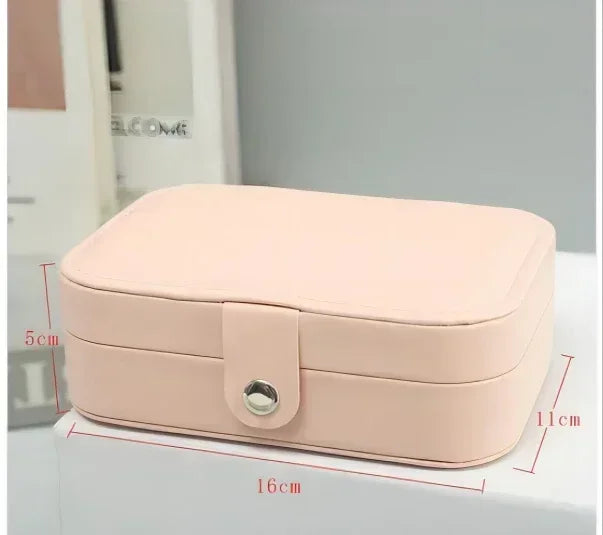 Portable Jewelry Box Jewelry Organizer Display Travel Jewelry Case Boxes Button Leather Storage Zipper Jewelers Joyero