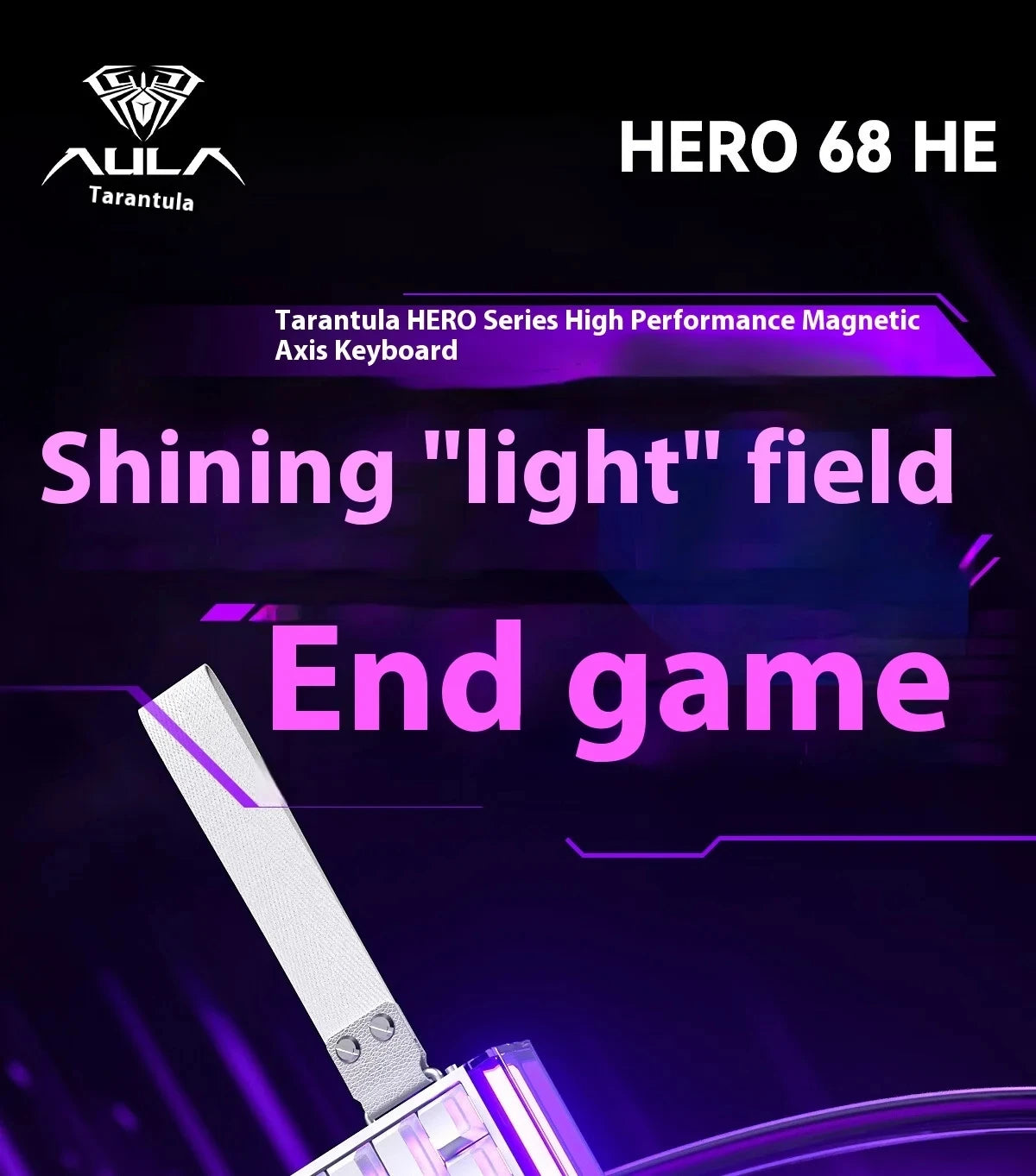 AULA HERO68 HE Magnetic Switch Wired Gaming Keyboard Rapid Trigger 8K Return Esports Gamer Keyboard RGB Wired Gaming Keyboard