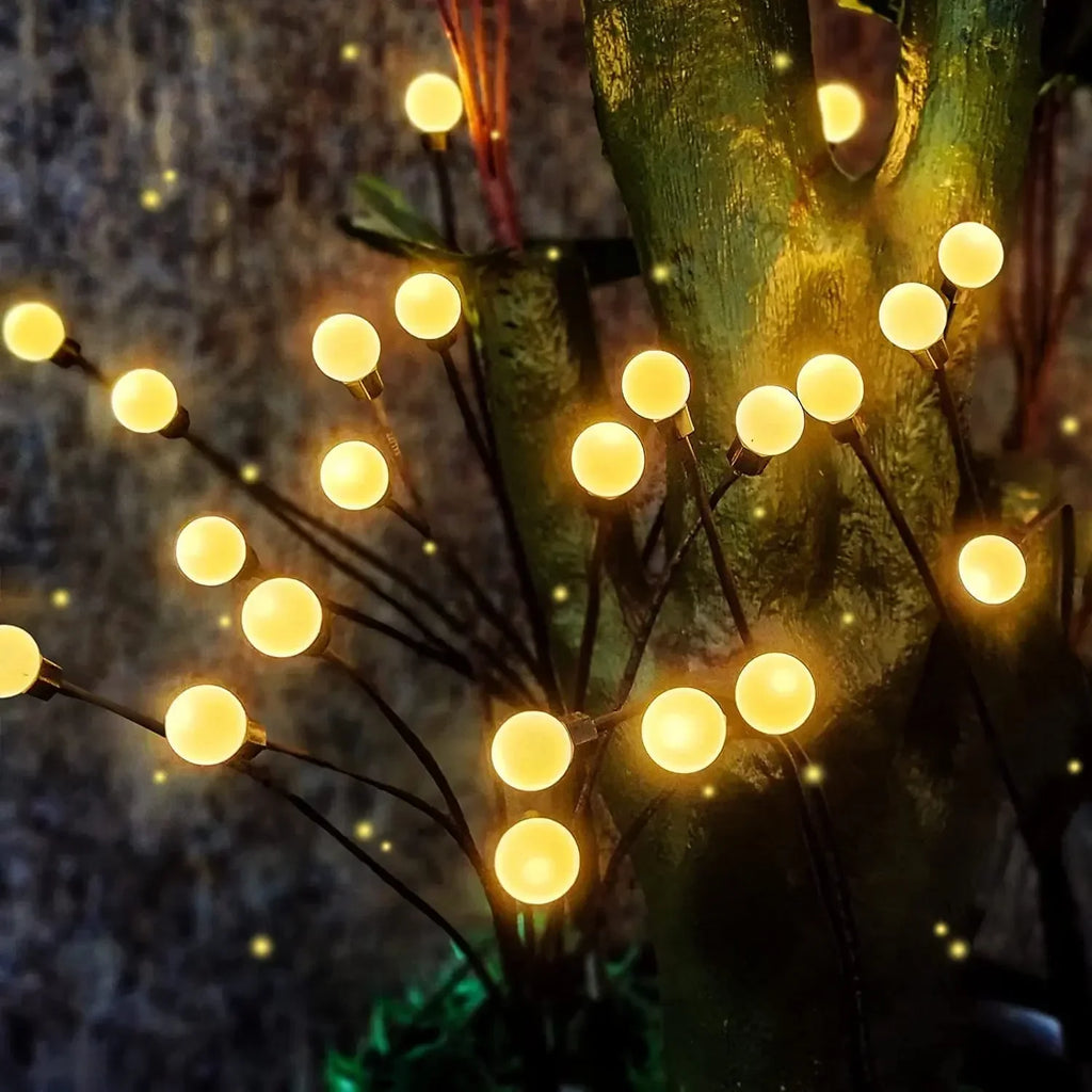 6/810 LED Solar Garden Lights Powered Firefly Lights Outdoor Waterproof Vibrant Garden Lights for Patio Pathway Decoration,Warm