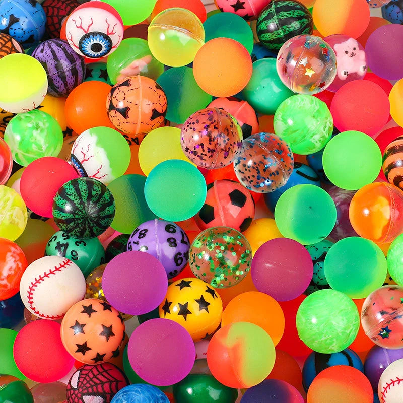 Rubber Bouncy Balls Bulk 27MM Party Favors For Boys Girls Prizes Birthday Gifts Kids Vending Machine Toys Balle Rebondissante