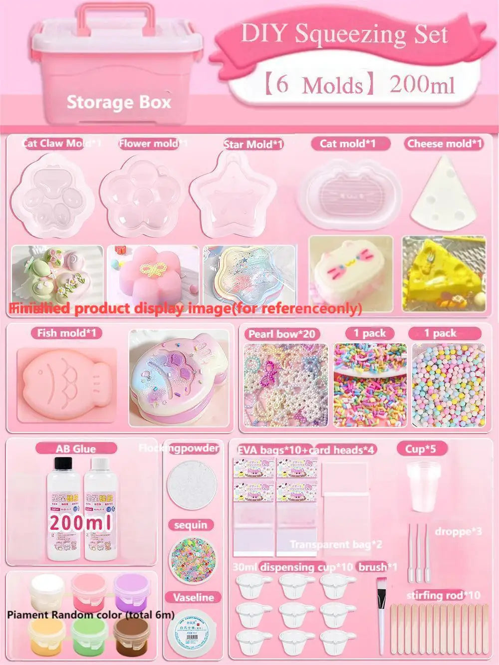 Liquid Silicone Squishy Maker Kits for Taba Squishy DIY Squishy Making Kit Art Crafting Molding Supplies Sets Decompression Gift