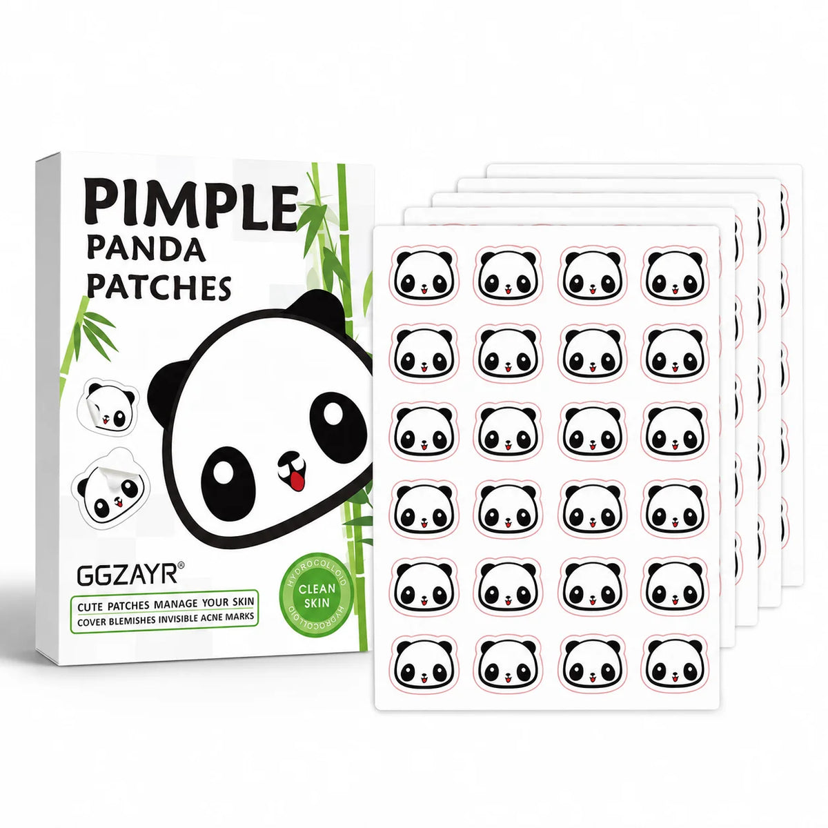 Cute Panda Hydrocolloid Pimple Patches – 120 Spot Stickers