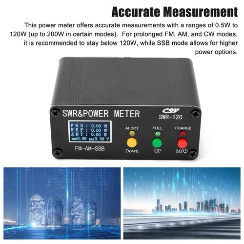 1.8-54MHz Shortwave Meter 120W SWR Digital Power Standing  Meter FM AM SSB Modes Power Meter Support SWR/Power Tool