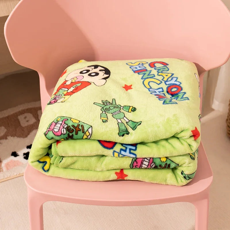 Comfortable Anime Printing Blanket Warm Flannel Blanket Crayon Shin Chan Blanket Bedspread Bedroom Sofa Bed Girl Kids Nap