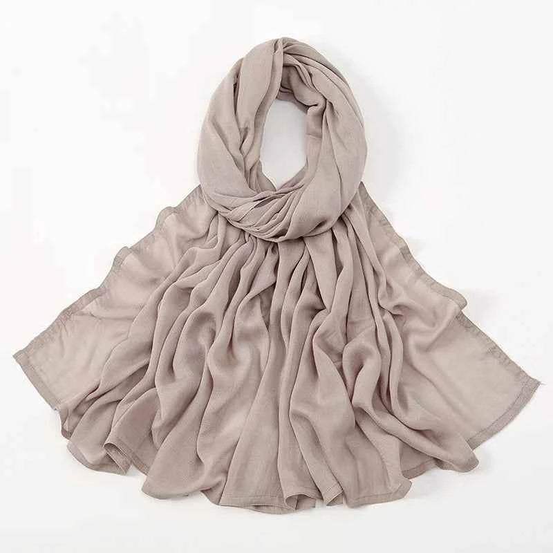 New Muslim Hijabs for Women Scarf Thin Plain Shawls Femme Musulman Soft Viscose Rayon Headscarf Islamic Turban Headband 190x85cm