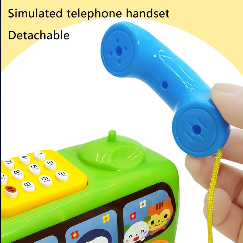 Kids's Telephone Bus Car Montessori Educational Toy for Toddlers over 1 Year Keyboard Intelligence Improvement Car Toys