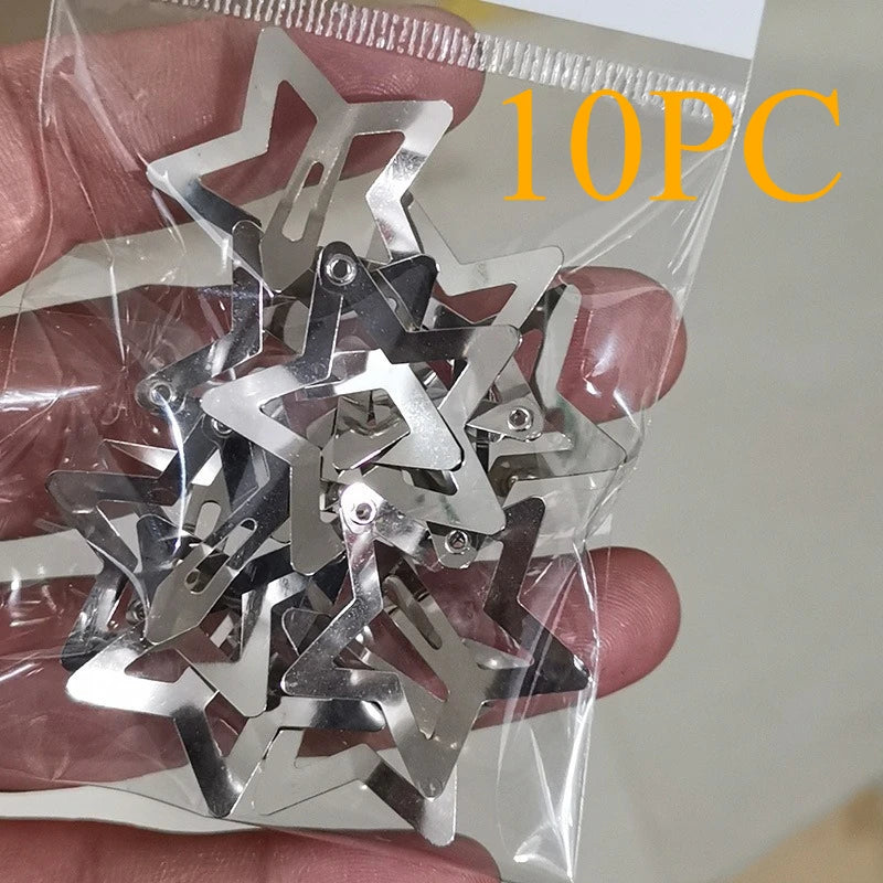 10/25/50/100pcs Y2K Silver Star Hair Clips High Quality Star Hair Clip Metal Clip Silver Pentagram Bb Clip Hair Accessory