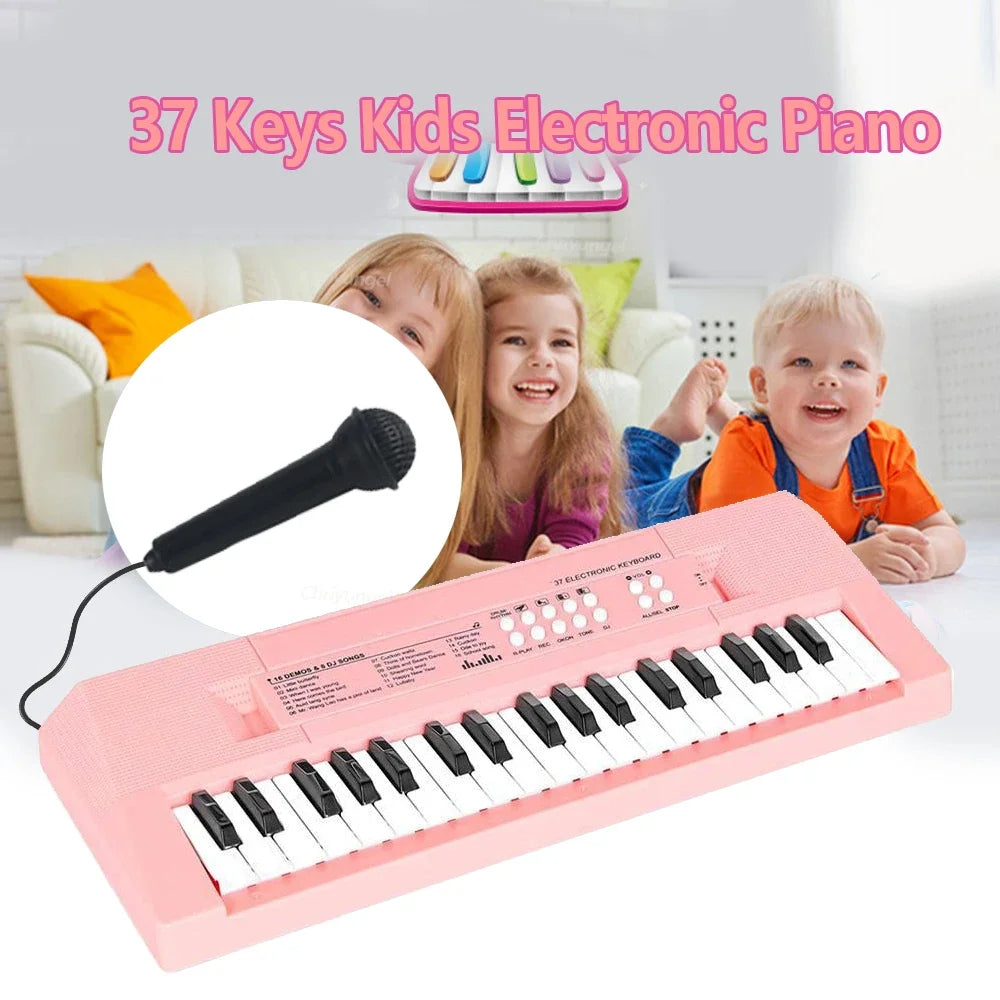 Chriyungel 37 Keys Kids Electronic Keyboard Piano with Microphone Musical Instrument Educational Toys Gift for Boy Girl Toddler