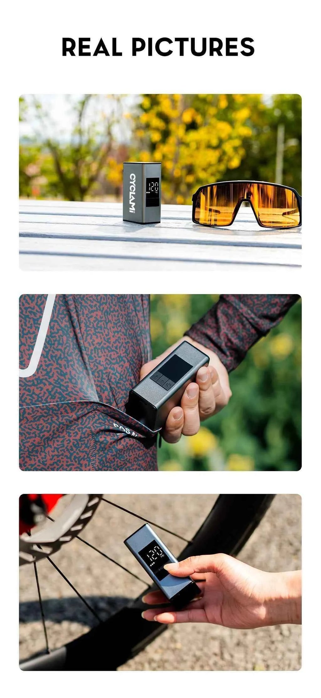 150 PSl Bike Air Electric Pump CYCLAMI A3 MAX Real-time Data Display Portable Pocket Auto MINI Tire Inflator For Bicycle Car