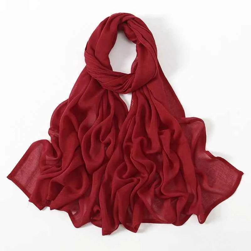 New Muslim Hijabs for Women Scarf Thin Plain Shawls Femme Musulman Soft Viscose Rayon Headscarf Islamic Turban Headband 190x85cm