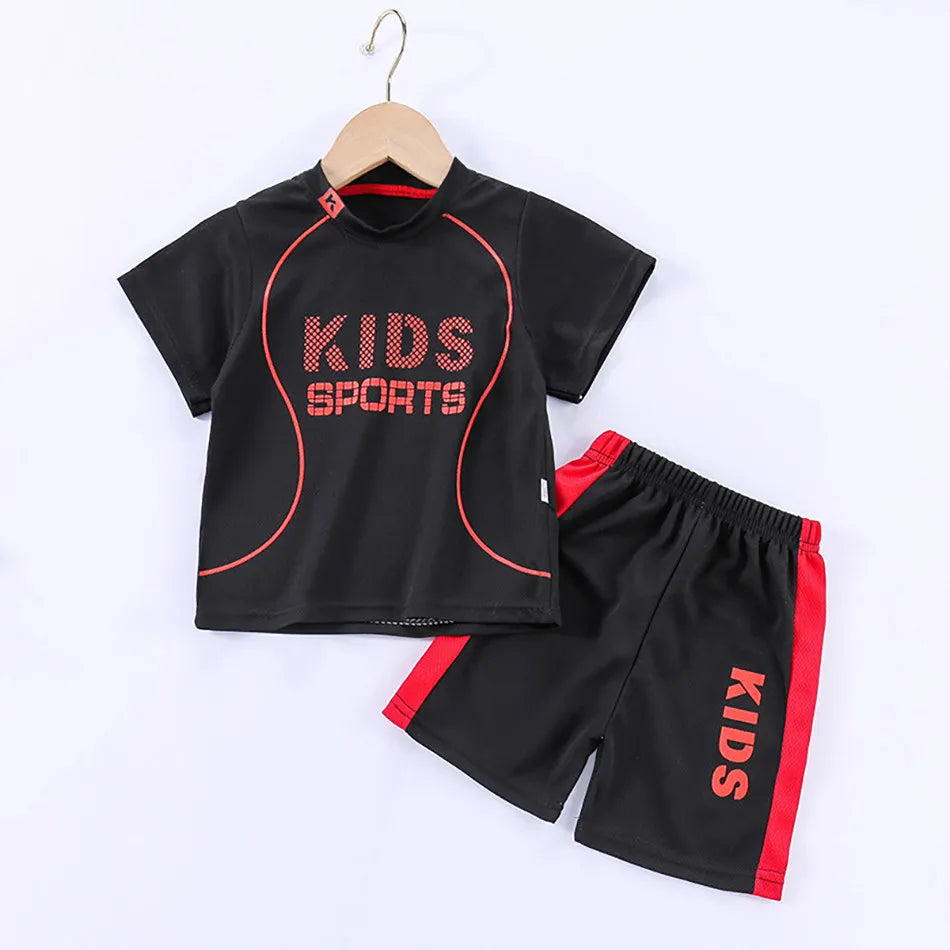 Baby T Shirt Shorts Boy Girl Summer Quick Drying Tops Bottoms Kids 2 Pcs Clothing Set Children Sleepwear Football Sport Clothes