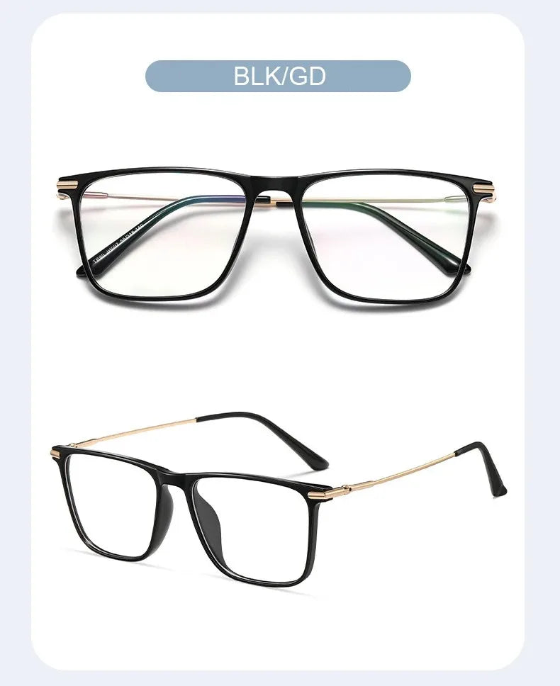 VICKY Classic Titanium Men's Square Frame Simple Design Blue Light Reading Glasses Customizable Prescription Photochromic 007
