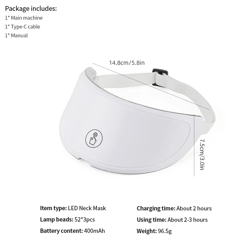 Neck LED Lift Mask Photon Anti-Wrinkle Skin Tightening Neck Beauty Device Skin Brighten Rejuvenation Neck Wrinkle Remover