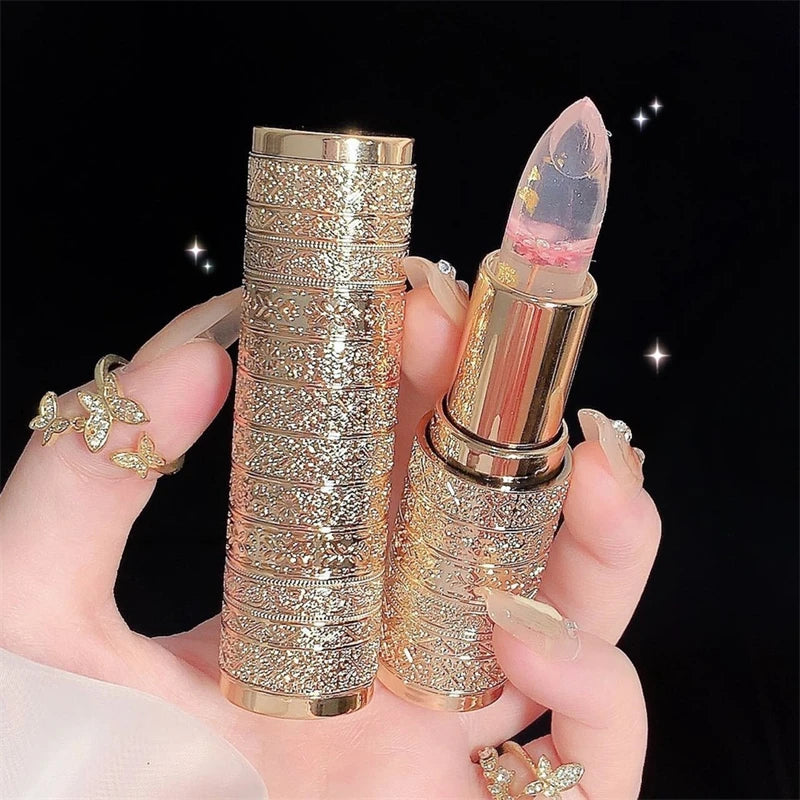 Moisturizing Flower Transparent Lipstick Temperature Color Changing Lip Balm Long Lasting Jelly Lipstick Lips Care Makeup 1pc