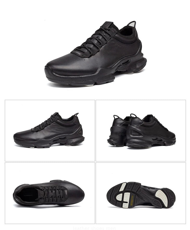 Natural Genuine Leather Shoes Men Athletic City Walk Casual Luxury Brand Cowhide Sneaker Stylish Business Office Training White