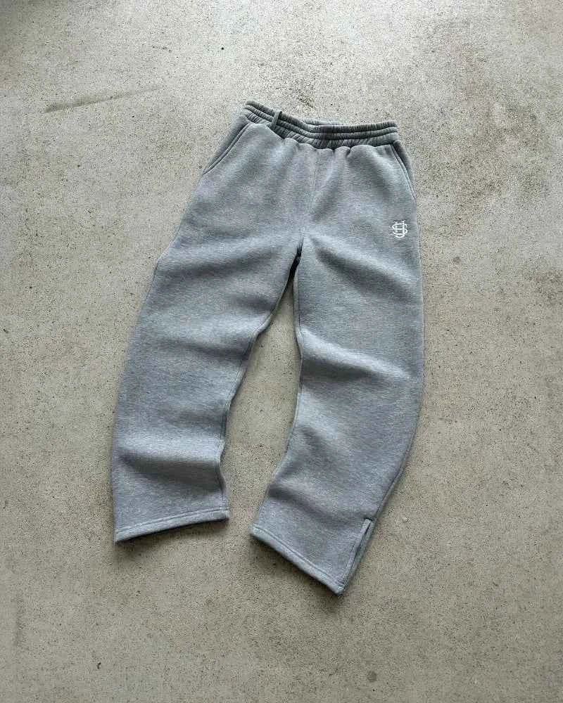 Y2K Retro Straight Pants Tracksuit Streetwear Pants Personalized Pant Leg Zipper Embroidery  Hip Hop Casual Joggers Men Pants