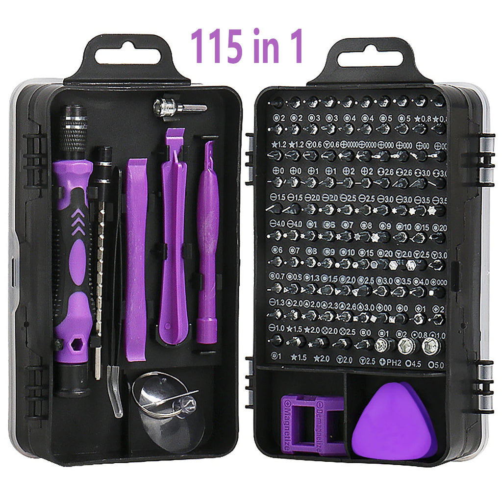 115Pcs Precision Screwdriver Set, Electronic Repair Tool Kit, Suitable for Iphone, Computers, Pc, Laptops, Mobile Phones, Mac, Tablets, Home Diy, Game Consoles, Glasses, Watches, Doorbells, Etc