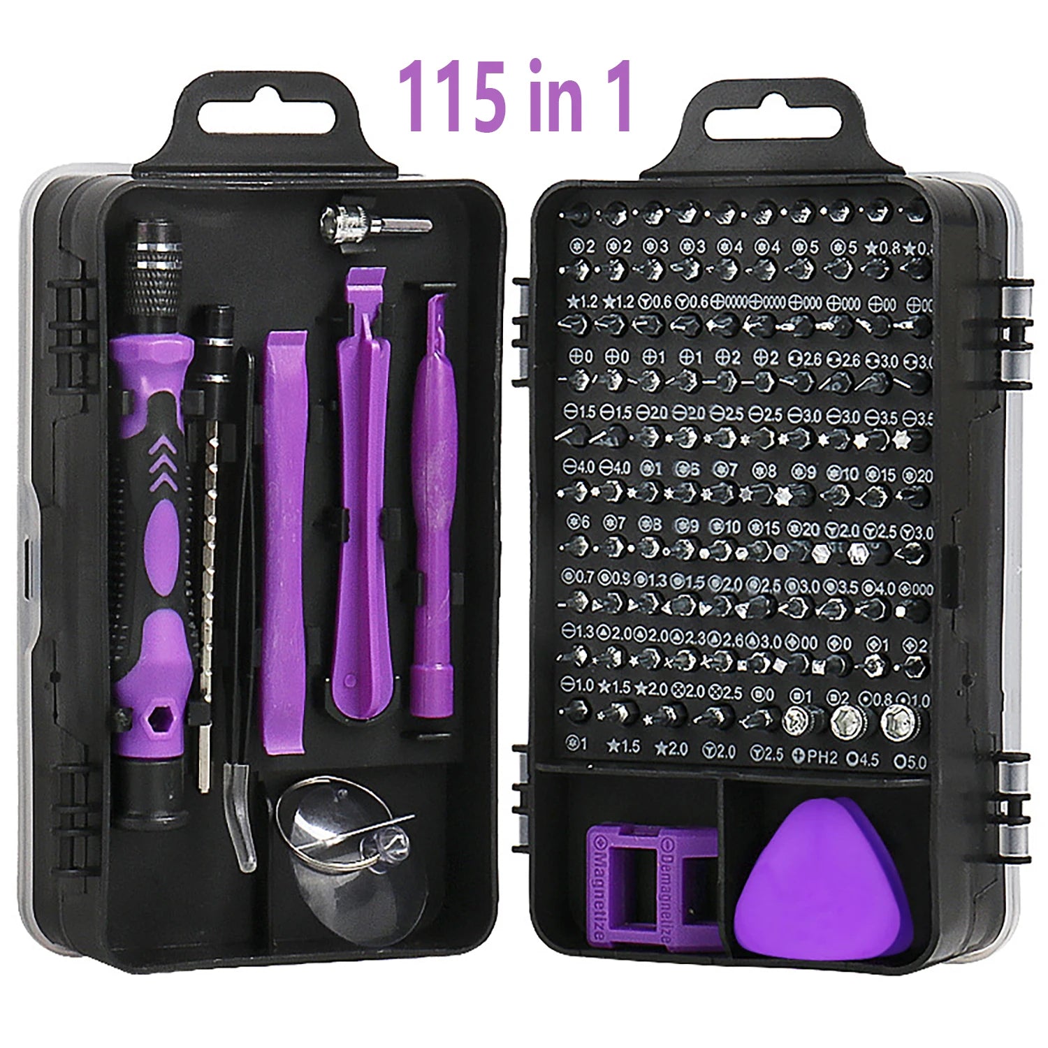 115Pcs Precision Screwdriver Set, Electronic Repair Tool Kit, Suitable for Iphone, Computers, Pc, Laptops, Mobile Phones, Mac, Tablets, Home Diy, Game Consoles, Glasses, Watches, Doorbells, Etc