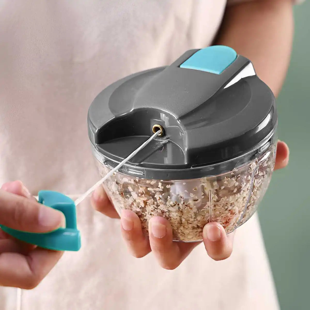 1PC 520/900ml Succulent Meat Grinder, Garlic Chopper, Onion Chopper, Vegetable Chopper, Rotating Kitchen Cooking Accessories