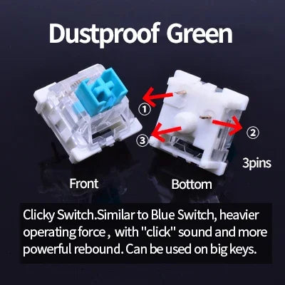 Outemu Switch for Mechanical Keyboard Black Blue Brown Red 3Pin Dustproof Linear Tactile Clicky Silent Compatible with MX Switch