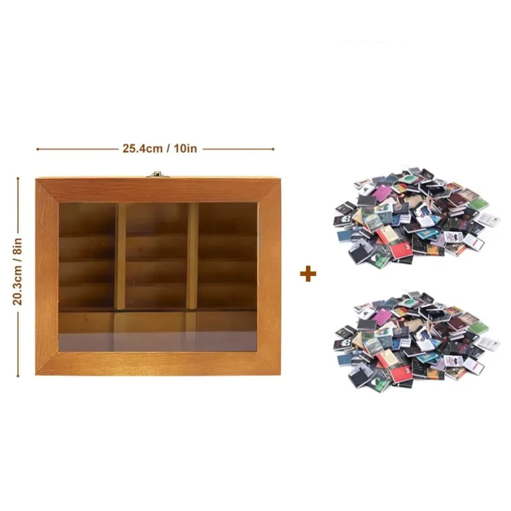 Bookshelf Decor Anxiety Bookshelf Home Desktop Decoration Fidget Toys Miniature Wooden Bookshelf Wooden Handmade Figurine Statue