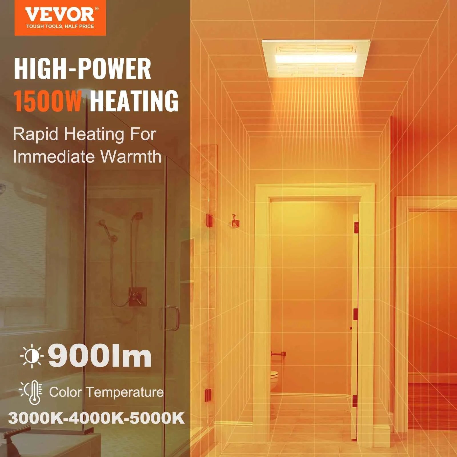 SucceBuy Bathroom Exhaust Fan 80/110CFM High-Efficiency Ventilation 1.5sones Low Noise Operation Energy-Saving Bathroom Ceiling