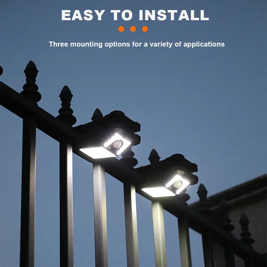KDULIT Solar Garden Lights Outdoor Solar Clip Light Waterproof Motion Sensor Camping Lamp Fence Street Landscape Wall Decoration