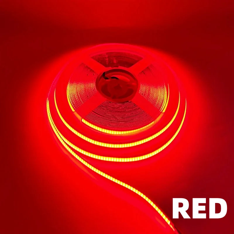DC 12V 24V FOB COB Strip 320Leds/M High Density RA90 White 3000K 4000K 6000K IP20 Flexible Ribbon Rope LED Light