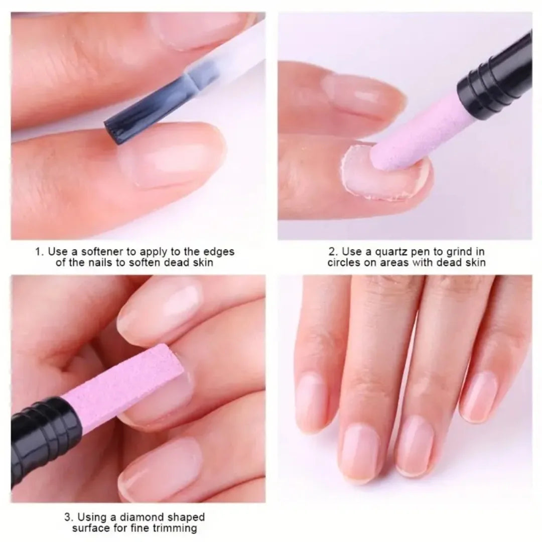 Dual-Ended Pumice Stone Nail File Pen – Cuticle Remover