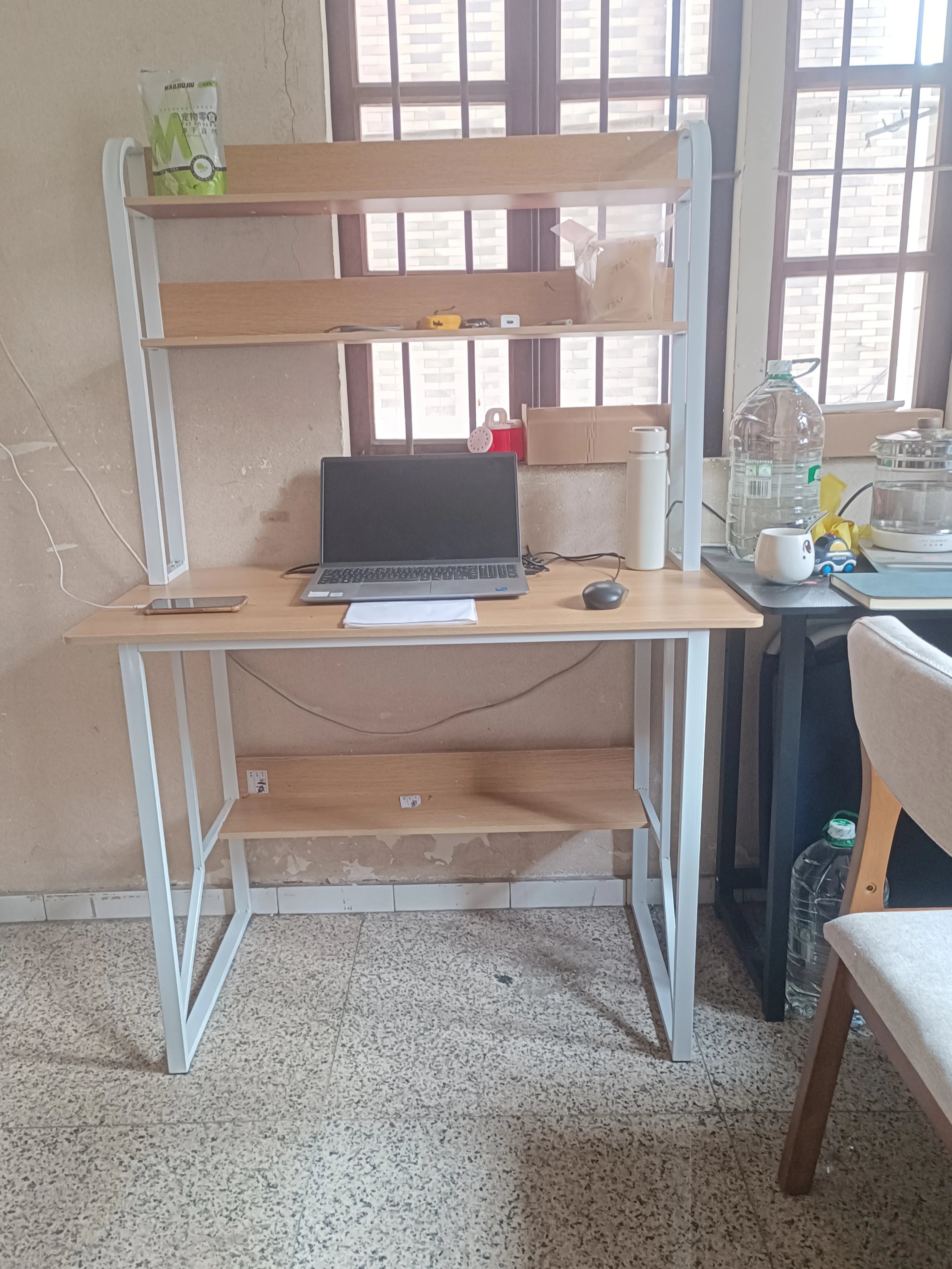 Computer Study Desk With Storage Bookshelf Office Workstation Organizer Desk for Home Students Professionals Length 100/120cm