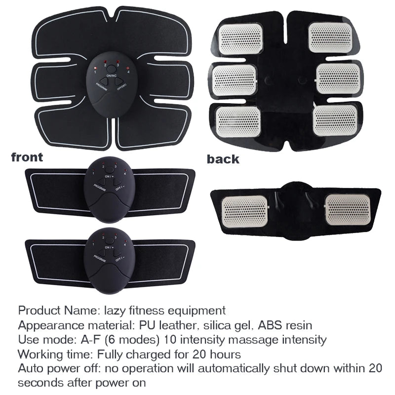 Electric Muscle Stimulator EMS Abdomen Buttocks Arm Trainer Weight Loss Exerciser Sticker Wireless Body Slimming Massager