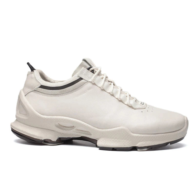 Natural Genuine Leather Shoes Men Athletic City Walk Casual Luxury Brand Cowhide Sneaker Stylish Business Office Training White