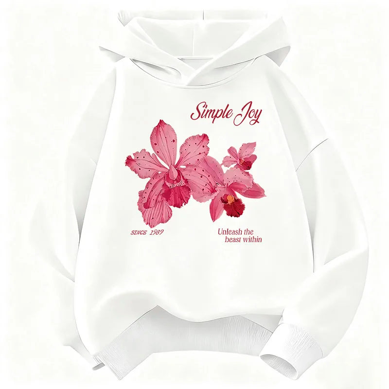 Graphic Pullover Flower Design Hooded Kids Children's Sweatshirt Cute Hoody for Boys Girls Spring Casual Hoodies