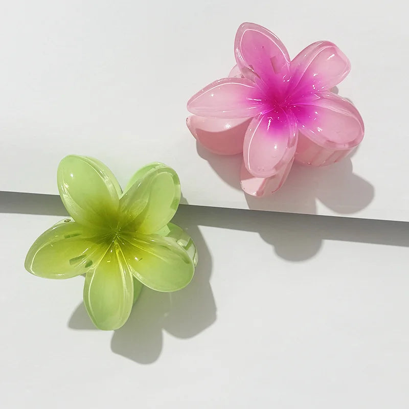 Bohemian Flower Hair Claw Clip For Women Sweet Floral Hair Claws Crab Clamp Barrettes Hawaiian Headwear Beach Accessories Girl