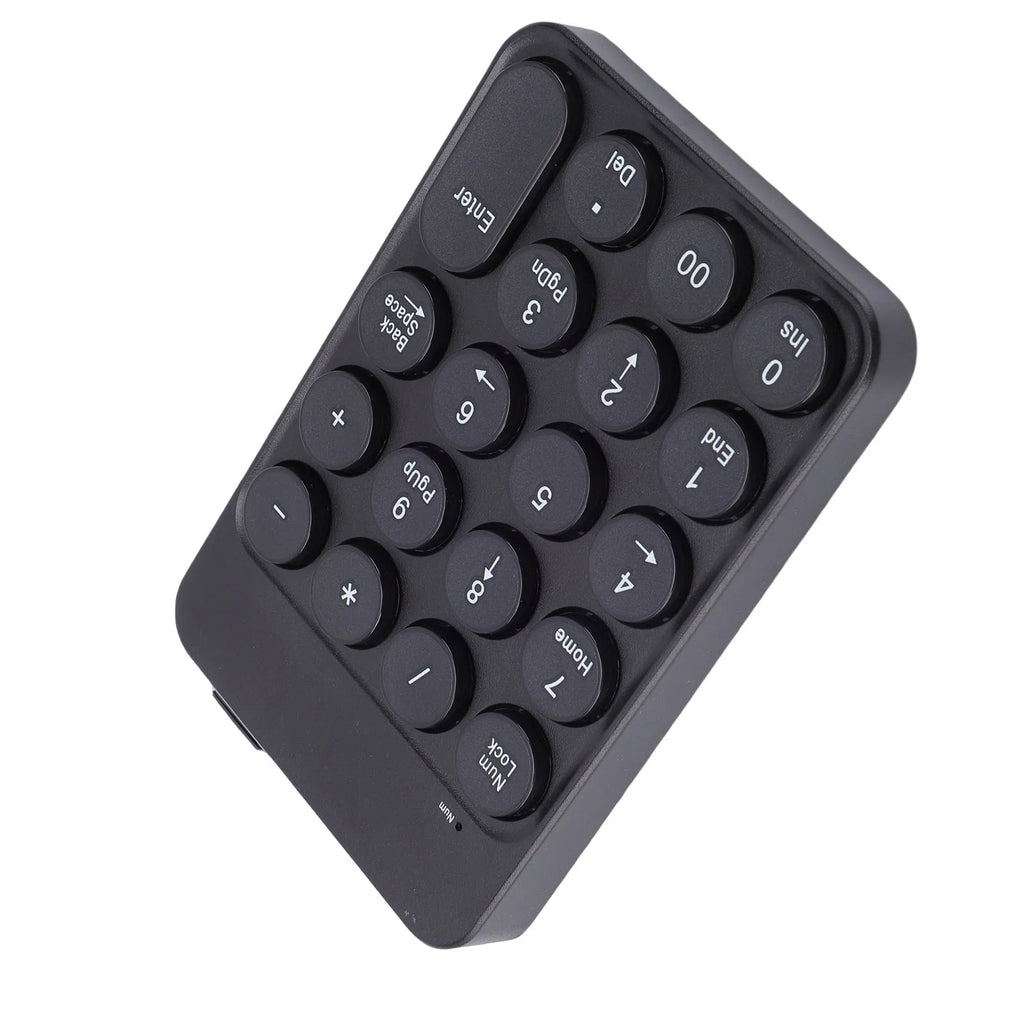 Mini Numeric Keypad with Round Keycaps 2.4G Wireless & BT Portable Financial Accounting Numpad Number Keyboard for PC Laptop