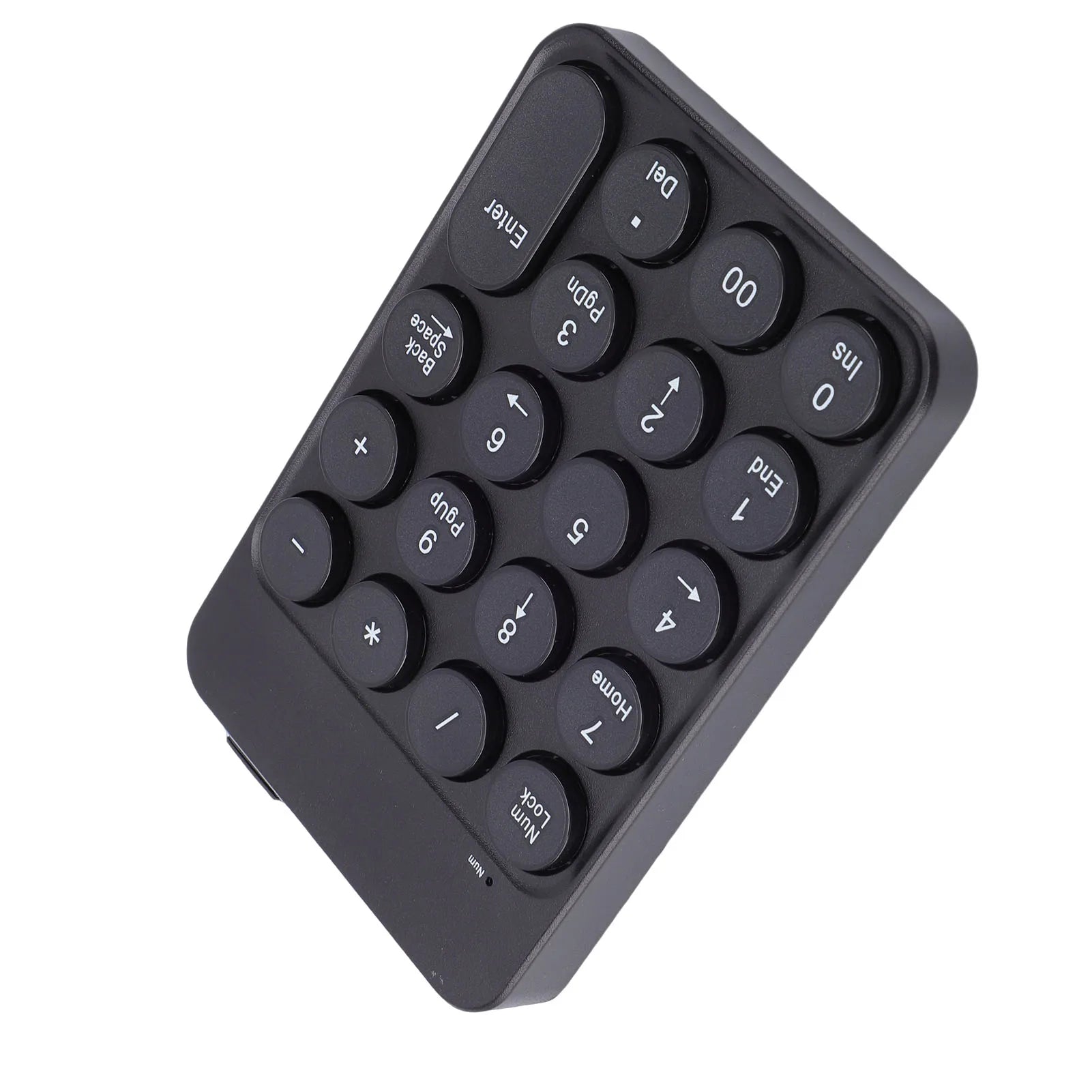Mini Numeric Keypad with Round Keycaps 2.4G Wireless & BT Portable Financial Accounting Numpad Number Keyboard for PC Laptop