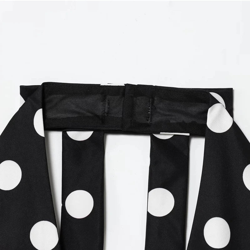 HXAO Black Polka Dot Tops For Woman Summer Women's Corset Crop Top Sleeveless Halter Top Women Bow Backless Sexy Top Party