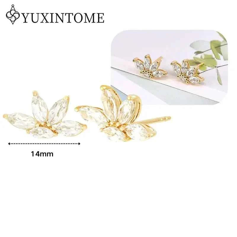 Women's 925 Sterling Silver Ear Needle Crystal Zircon Water Droplets Stud Hoop Gold Huggie Earrings Premium Luxury Party Jewelry