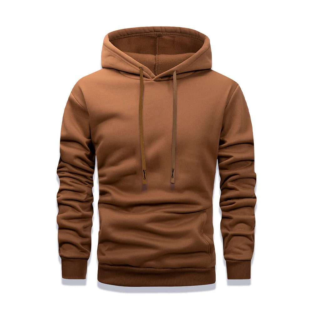 Spring and Autumn Solid Color Sports Hoodies Fleece Men's and Women's Sweatshirts Trendy Pullovers Couples Hoodies