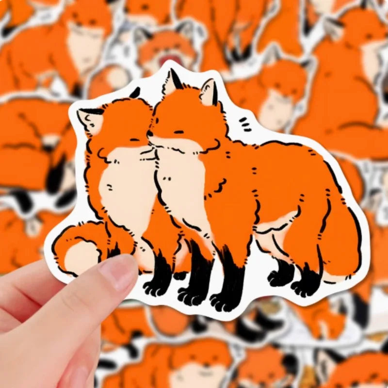10/80Pcs Cartoon Fox Firefox Stickers Art Animal DIY Gift Toys Decal for Laptop Scrapbook Decorative Phone Luggage Waterproof