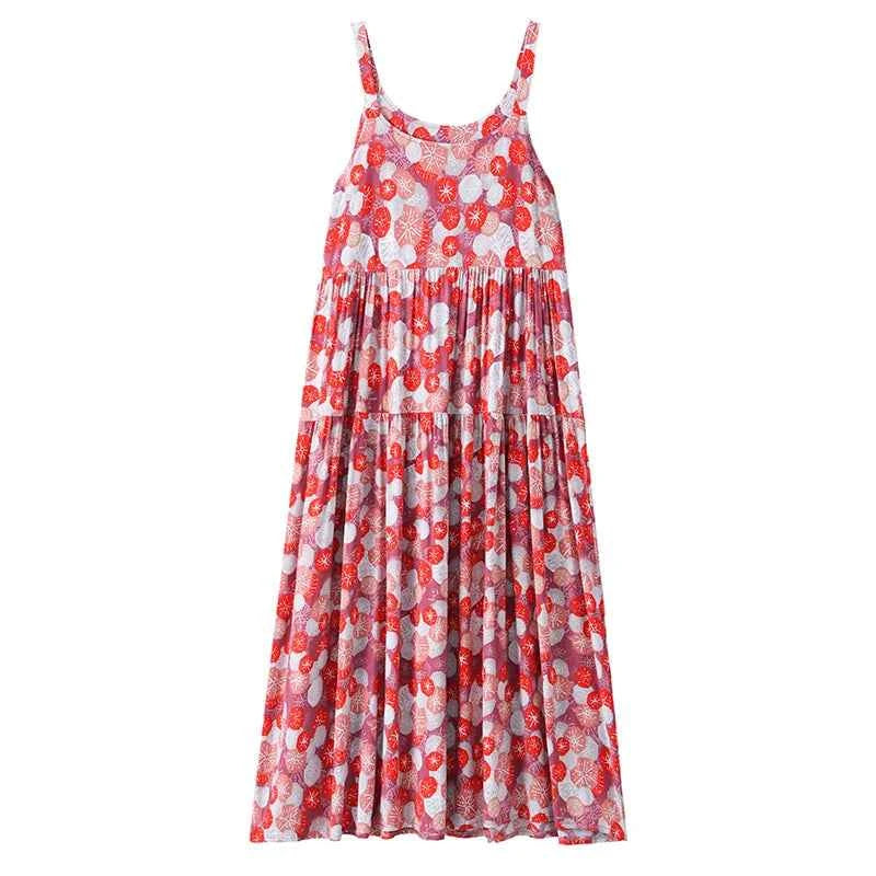 New Fashion Casual 2025 Summer Elegant Dresses For Women O-Neck Print Vintage Sleeveless Dress Loose Women Clothing