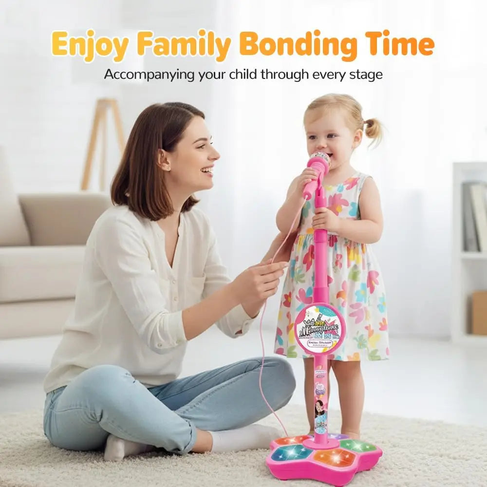 Kids Microphone Stand Toy Portable Children's Karaoke Electronic Durable Party Karaoke Microphone Stand Kids Karaoke Machine