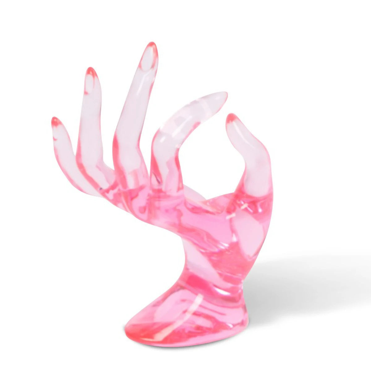 Artistic Hand-Shaped Ring Display Stand - Multi-Functional Plastic Jewelry Organizer for Rings, Bracelets & Necklaces