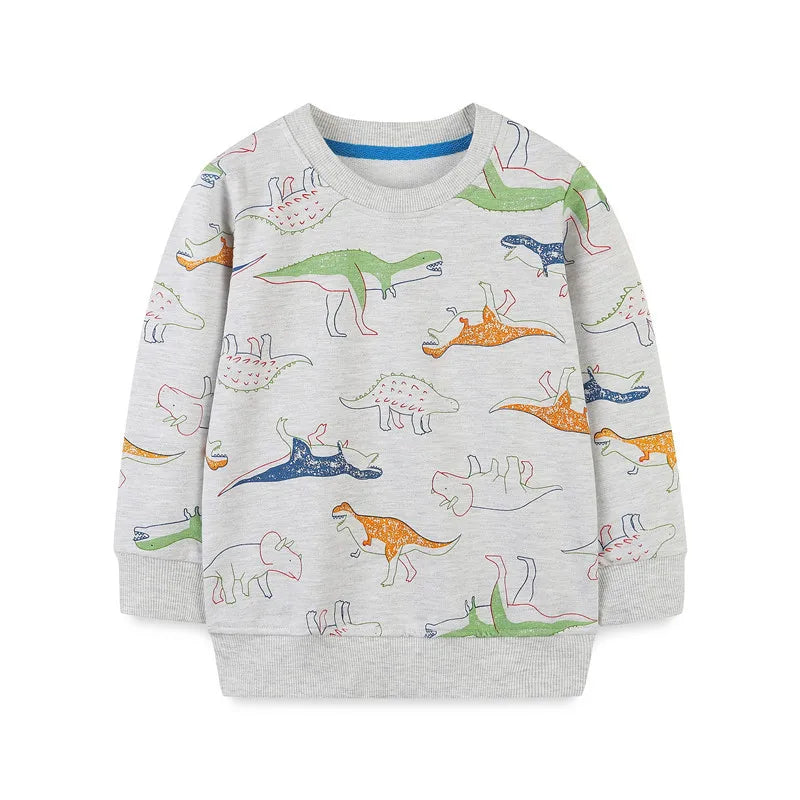 Jumping Meters Autumn Spring Children's Sweatshirts With Animals Print Hot Selling Sport Kids Fashion Shirts Tops