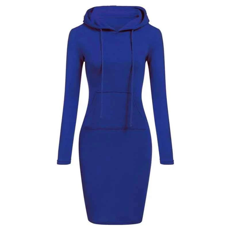 Ladies Autumn Attire Women's Hooded Dresses Hoodie - Style Sweatshirt Dresses for Women Tops in Ladies Clothing