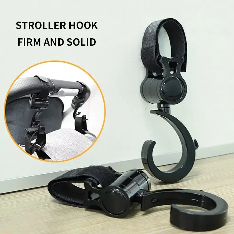 2 PCS Cartoon Stroller Accessories Degree Large Hook Umbrella Car Hook and Loop Stroller Hook