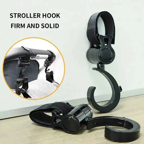 2 PCS Cartoon Stroller Accessories Degree Large Hook Umbrella Car Hook and Loop Stroller Hook