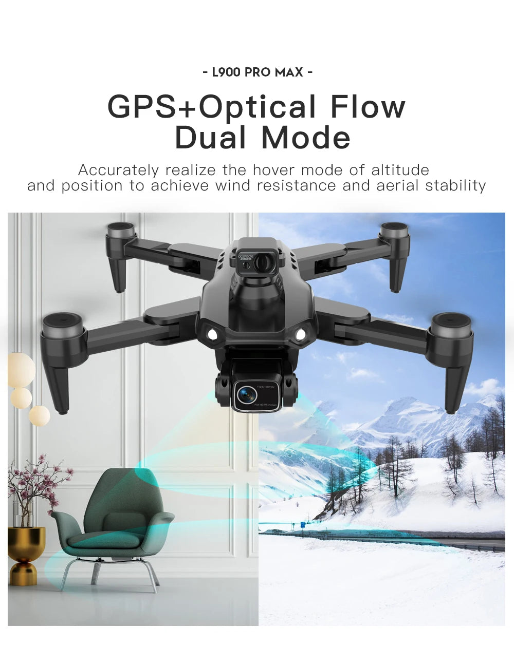 L900 Pro MAX GPS Drone 4K Professional HD Dual Camera 5G Wifi 360° Obstacle Avoidance Brushless Foldable Quadcopter RC Drone Toy