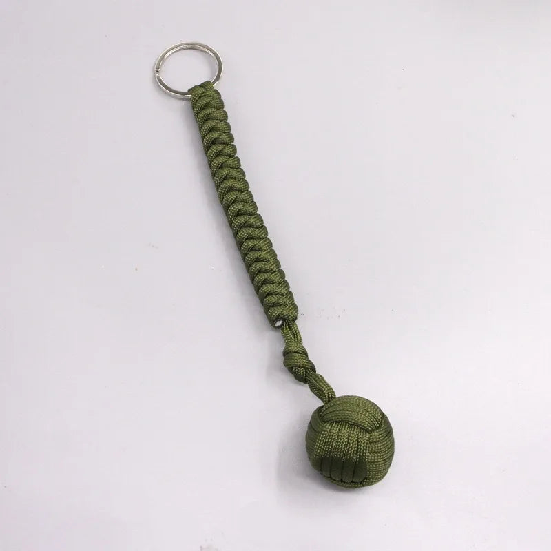 Emergency Escape Parachute Rope Woven Steel Ball Self-defense Ball Hand Woven Multifunctional Parachute Rope Woven Keychain